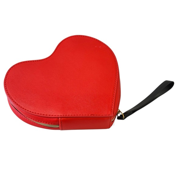 IPSY Heart Shaped Cosmetic Bag Clutch in Red - Picture 4 of 8